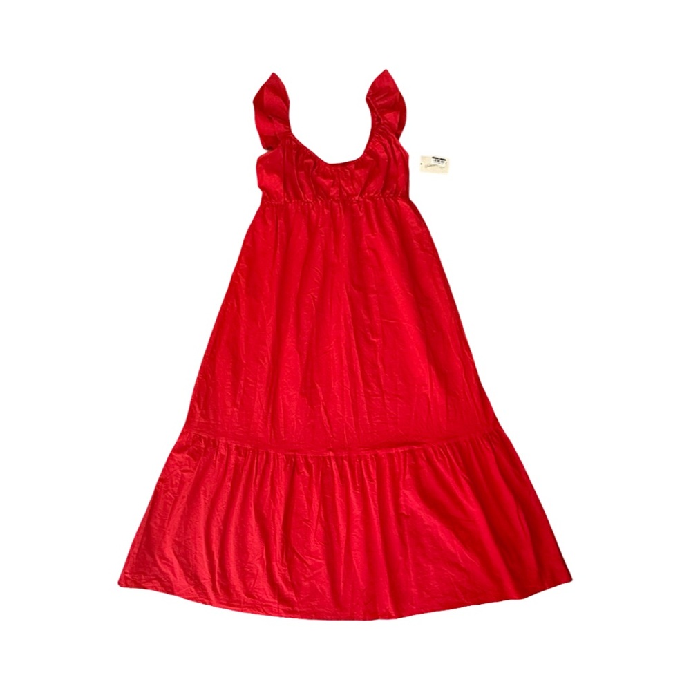 100% Cotton Universal Thread Vibrant Red Dress